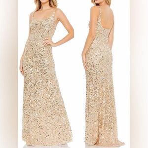 Mac Duggal Gold Sequin Gown